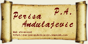 Periša Andulajević vizit kartica